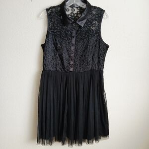 Dots Black Sleeveless Dress Whimsigoth